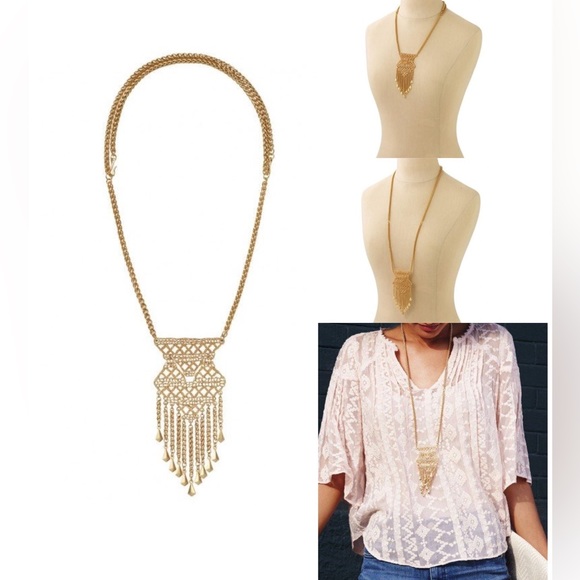 Stella & Dot Jewelry - NWOT Stella & Dot | Alila Vintage Gold Lace Necklace #399